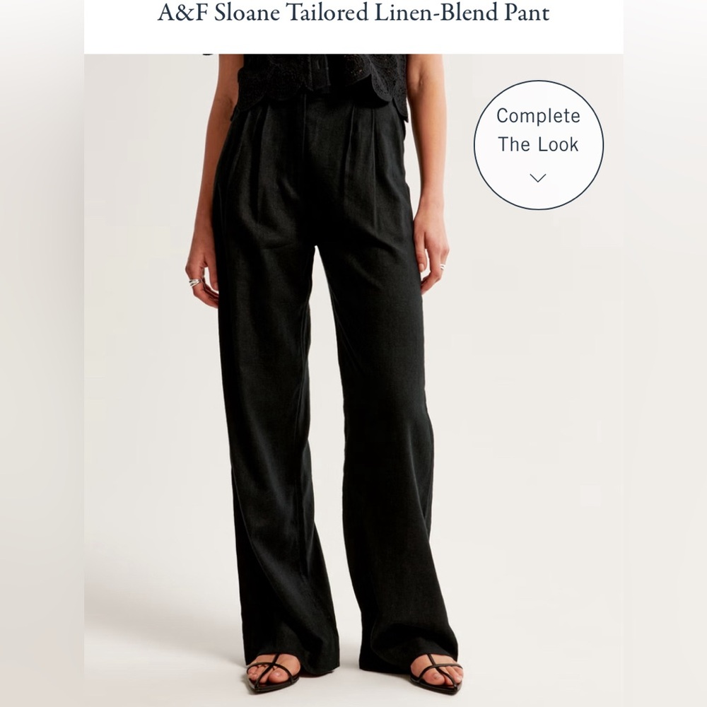 A&F Sloane Tailored Wide Leg Linen/Cotton Pant